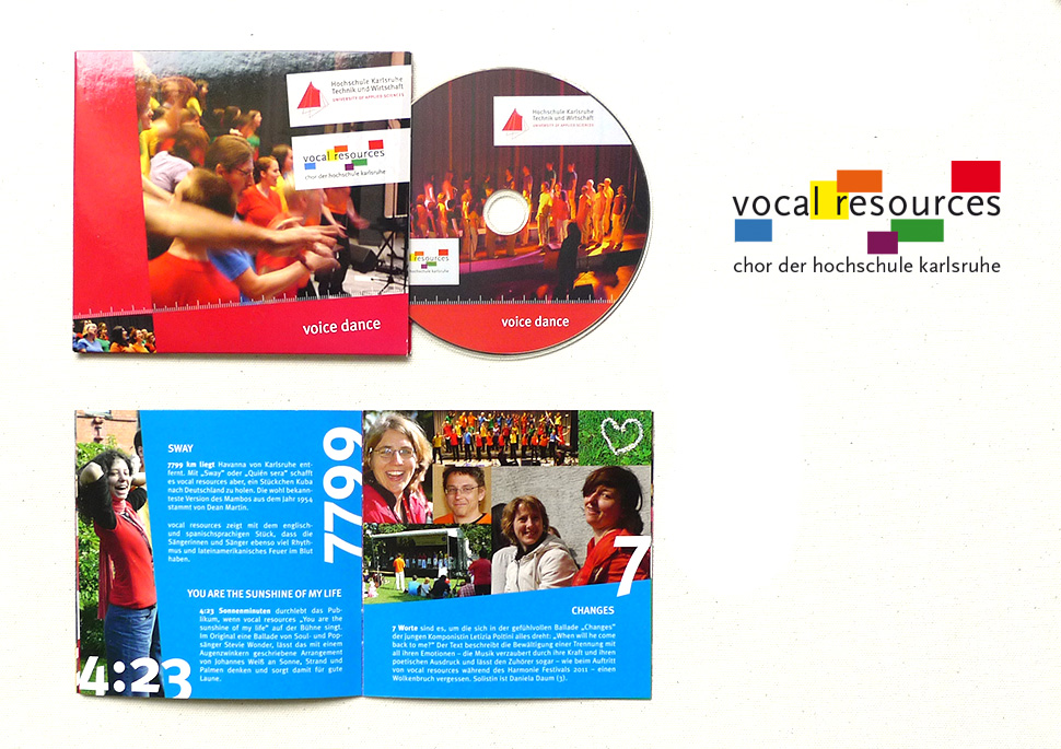 CD und Booklet für den Hochschulchor vocal resources | Gestaltung KERNgeschäft