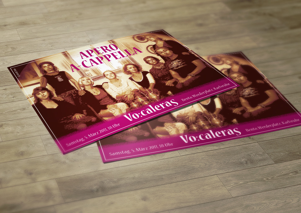 Einladungskarten / Flyer für ein Konzert des Frauenensembles Vocaleras | KERNgeschäft