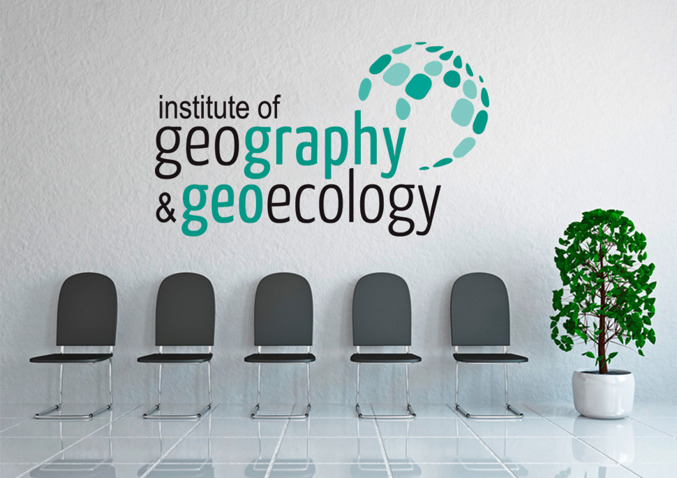 Englischsprachiges Logo für das Institut für Geographie und Geoökologie | Design KERNgeschäft