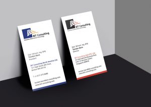 Visitenkarten (bis 2018) für die Niederlassungen in USA und Singapur BIT Consulting || Design KernGeschäft Christine Kern